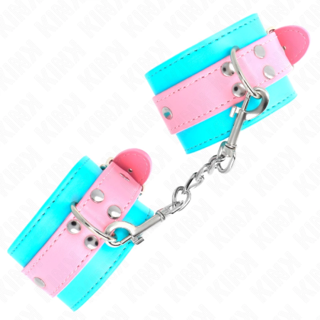 KINK Cute Wrist Restraints Blue/Pink Adjustable 16-28cm x 5cm