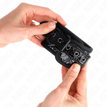 KINK Diamond Pattern Adjustable Wrist Restraints Black 17-26 cm