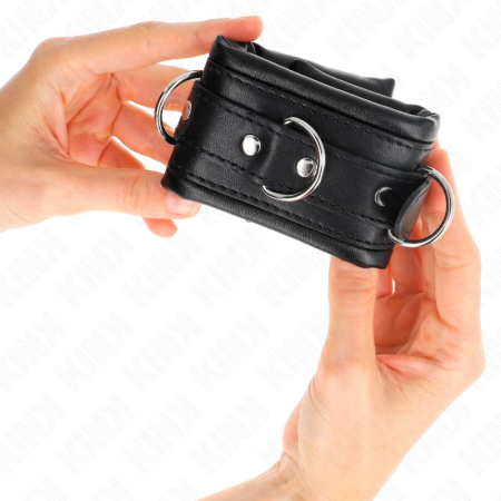 KINK Heavy Wrist Restraints with Black Fur Lining Adjustable 20-30cm