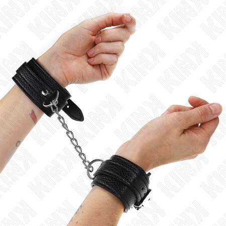 KINK Snake Pattern Adjustable Wrist Restraints Black 20-28cm x 5.4cm