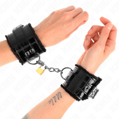 KINK Adjustable Wrist Restraints with Copper Lock 17-29cm Black/Gold