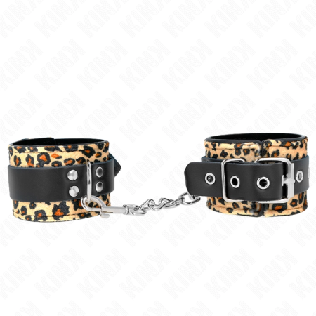 KINK Leopard Genuine Leather Adjustable Wrist Restraints 18-29 cm x 5.5 cm