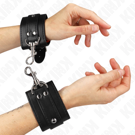 KINK Lockable Adjustable Wrist Restraints Black 21-28cm x 5.5cm Secure Fit