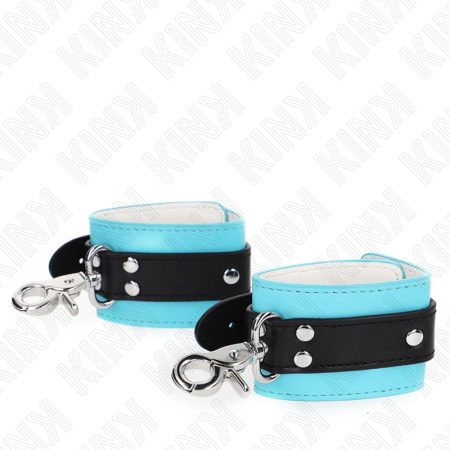 KINK Premium Lockable Wrist Restraints Black/Blue Adjustable 21-28cm