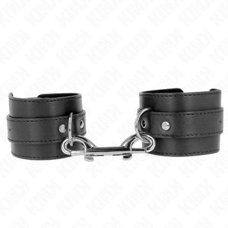 KINK Adjustable Wrist Restraints Black Leather 17-28 cm Large Buckle