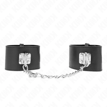 KINK Adjustable Black Wrist Restraints with Chain and Padlock 30cm 16-23cm