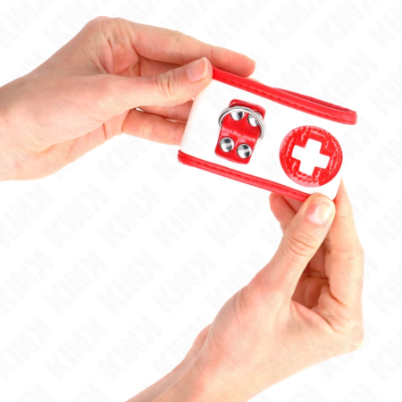 KINK Mini Nurse Adjustable Wrist Restraints 18-23 cm x 5 cm - Black Vegan Leather