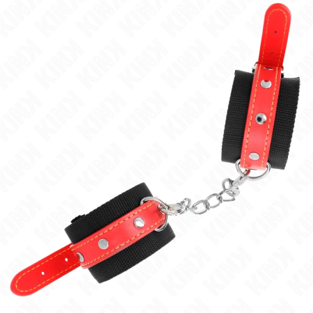 KINK Nylon Wrist Restraints Black/Red Adjustable 19-24cm x 5.5cm