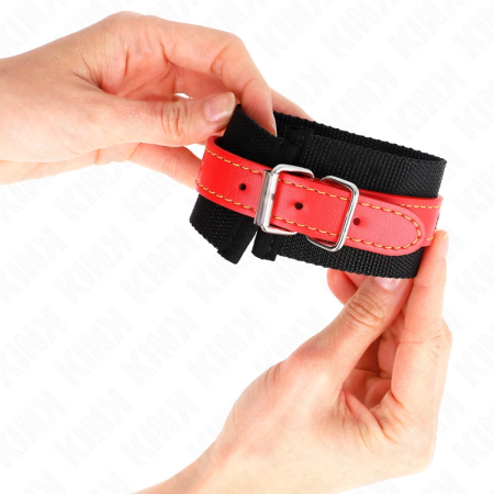 KINK Nylon Wrist Restraints Black/Red Adjustable 19-24cm x 5.5cm