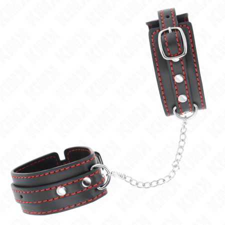 KINK Adjustable Wrist Restraints Black-Red Lining 14-24cm x 3.5cm