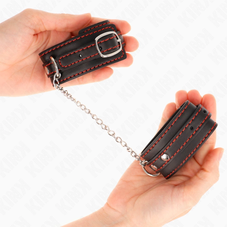 KINK Adjustable Wrist Restraints Black-Red Lining 14-24cm x 3.5cm
