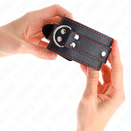 KINK Adjustable Black & Red Wrist Restraints 20-28 cm Ergonomic Design