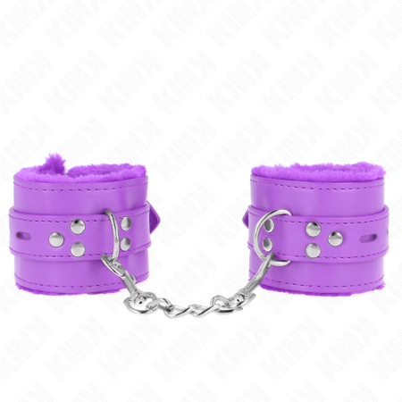 KINK Fur-Lined Adjustable Wrist Restraints Purple 17-29 cm x 6 cm