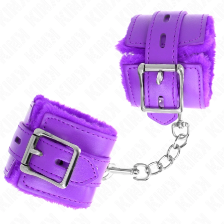 KINK Fur-Lined Adjustable Wrist Restraints Purple 17-29 cm x 6 cm