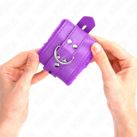 KINK Fur-Lined Adjustable Wrist Restraints Purple 17-29 cm x 6 cm