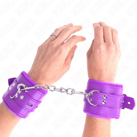 KINK Fur-Lined Adjustable Wrist Restraints Purple 17-29 cm x 6 cm
