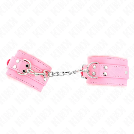 KINK Fur-Lined Adjustable Wrist Restraints Pink 17-29cm Premium Comfort