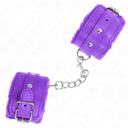 KINK Premium Fur-Lined Adjustable Wrist Restraints Purple 17-29 cm
