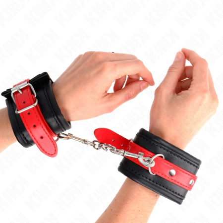 KINK Wrist Restraints Black & Red Adjustable 17-28 cm Ergonomic Design