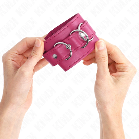 KINK 3 D-Ring Adjustable Wrist Restraints Pink 17.5-25cm x 6cm