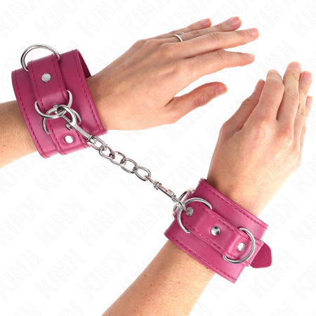 KINK 3 D-Ring Adjustable Wrist Restraints Pink 17.5-25cm x 6cm