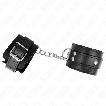 KINK Adjustable 3 D-Ring Wrist Restraints Black 17.5-25cm x 6cm