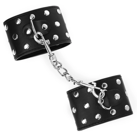 KINK Adjustable Black Wrist Restraints with Rivet Detail 19-24cm x 5.5cm
