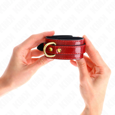 KINK Joanna Angel Adjustable Red Wrist Cuffs with Gold Chain 16.5-26cm