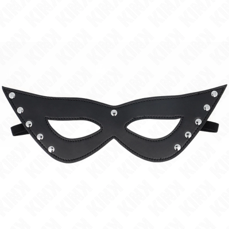 KINK 5 Rivets Eye Mask Black Vegan Leather 28x8cm Adjustable Strap
