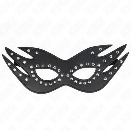 KINK Leatherette Mask with Rivets Model 3 - Elegant Black 26x9.5 cm