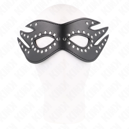 KINK Leatherette Mask with Rivets Model 3 - Elegant Black 26x9.5 cm