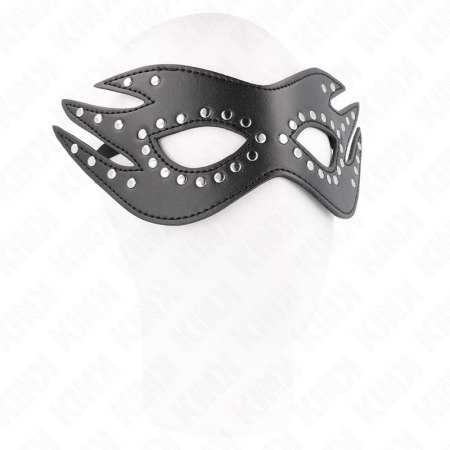 KINK Leatherette Mask with Rivets Model 3 - Elegant Black 26x9.5 cm