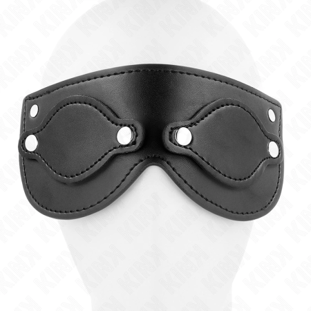 KINK Leatherette Eye Mask with Detachable Covers 22x9cm Adjustable Fit