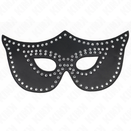 KINK Leatherette Mask Model 2 with Rivets 30x12 cm - Adjustable Black
