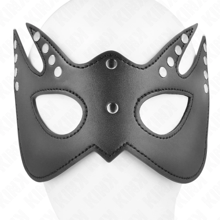 KINK Bat Mask with Rivets 23x15cm - Black Faux Leather Adjustable