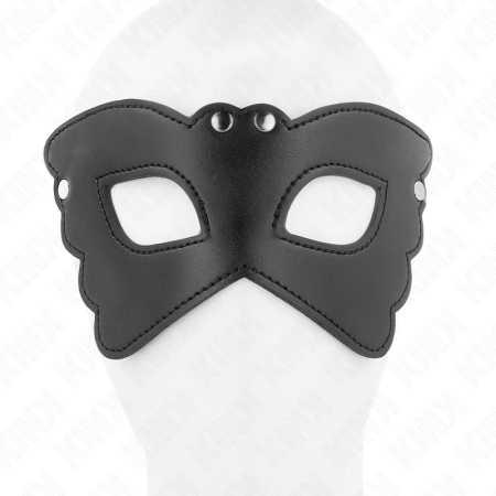 KINK Butterfly-Shaped Vegan Leather Mask, Adjustable, 20x9 cm, Black