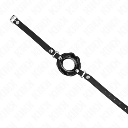 KINK LIP 8 cm Intimate Restraint with Black Leatherette Strap, Adjustable 39-58 cm