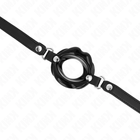 KINK LIP 8 cm Intimate Restraint with Black Leatherette Strap, Adjustable 39-58 cm