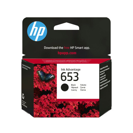 HP 653 juodas originalus Ink Advantage rašalas