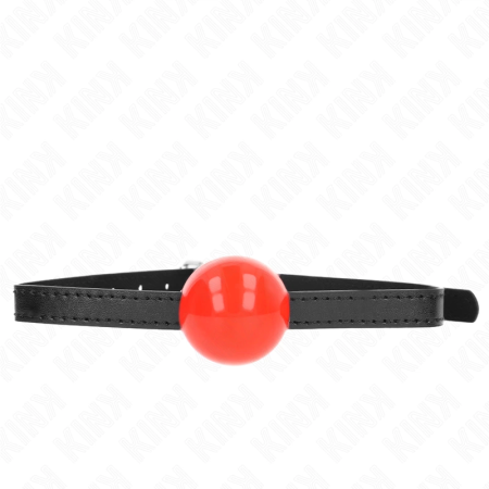 KINK Red Ball Gag 4 cm - Adjustable Silicone Strap, 65x1.5 cm