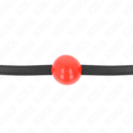 KINK Red Ball Gag 4 cm - Adjustable Silicone Strap, 65x1.5 cm