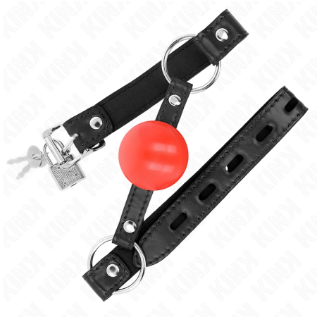 KINK Red TPE Ball Gag 4 cm - Adjustable Strap, 60 x 2 cm