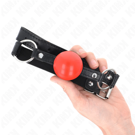 KINK Red TPE Ball Gag 4 cm - Adjustable Strap, 60 x 2 cm