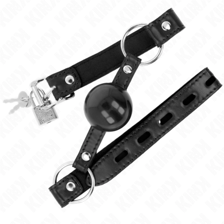 KINK Black Ball Gag TPE 4cm - Adjustable Strap, 60cm Total Length