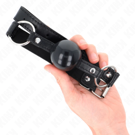 KINK Black Ball Gag TPE 4cm - Adjustable Strap, 60cm Total Length