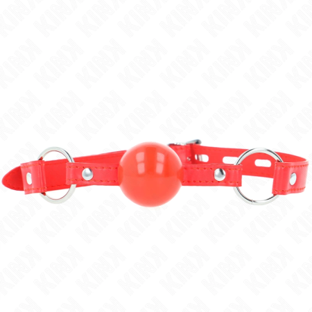 KINK TPE Ball Gag 4cm with Rojo Lock - Adjustable 60cm Strap, Red