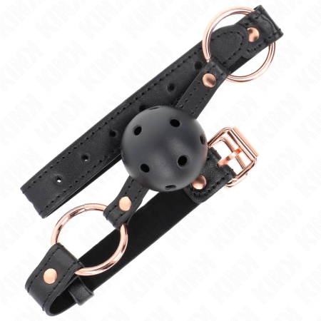 KINK Premium TPE Ball Gag 4 cm - Adjustable Strap, Black, 60 x 2 cm