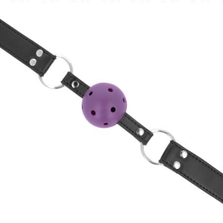 KINK Breathable Ball Gag 4cm Purple - Adjustable Double Rivet Strap 62.5cm