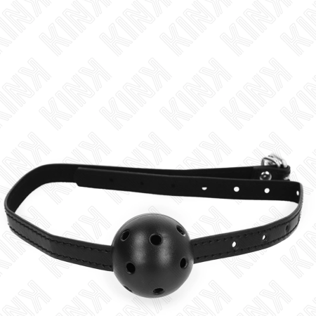 KINK Simplicity Black Ball Gag 4.5 cm - Breathable, Adjustable Strap