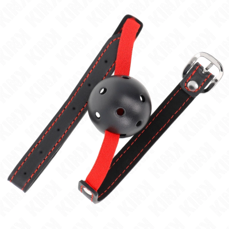 KINK Hollow Hard Mouth Gag 4.5 cm with Adjustable Elastic Strap Black